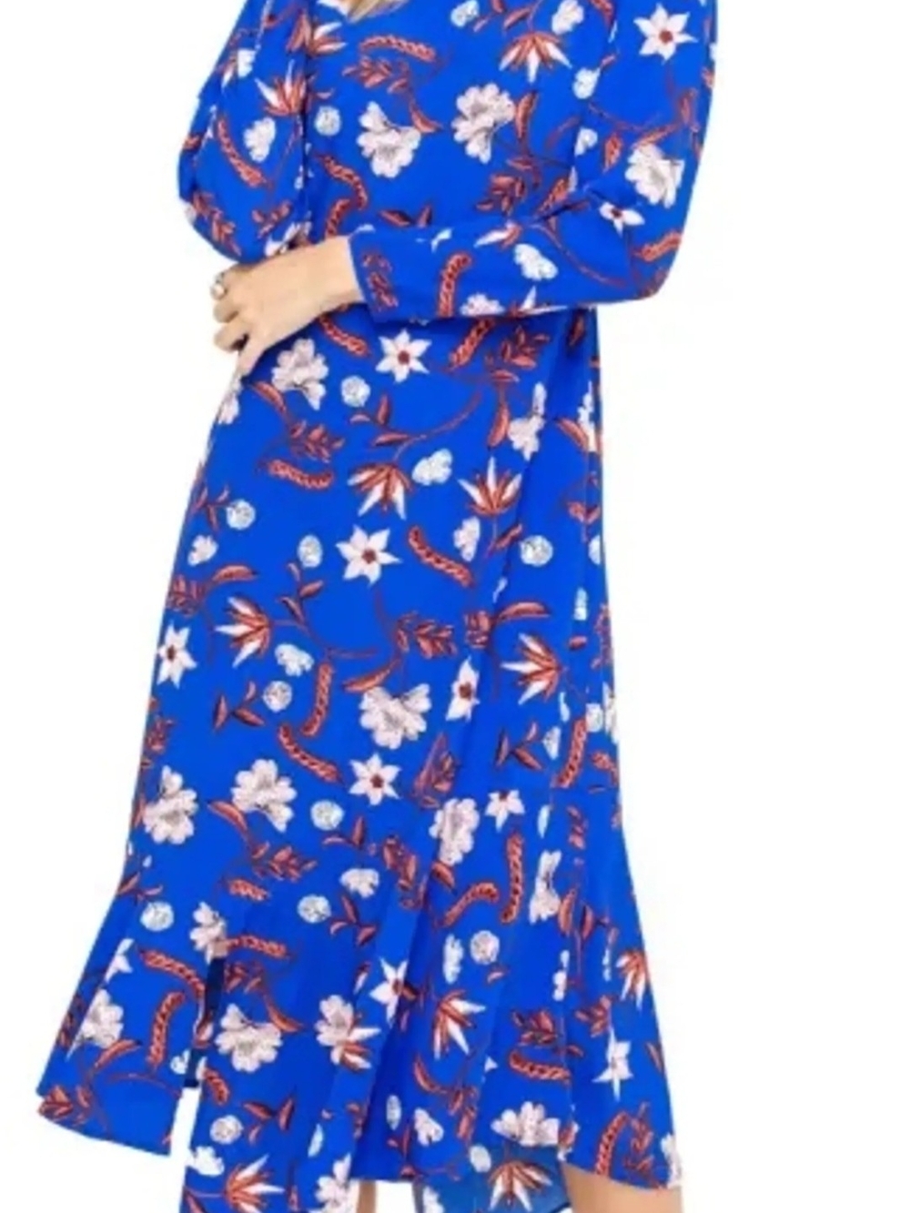 ASTR The Label Floral Midi Dress in Royal Blue
